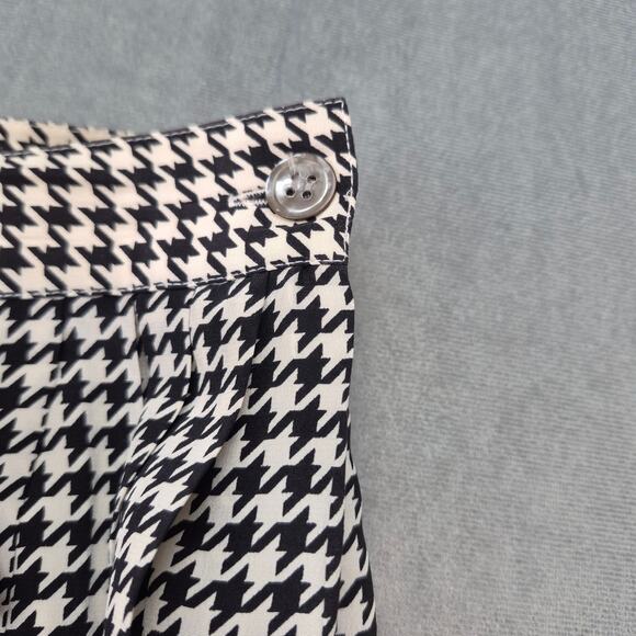 Vtg Silk Maxi Pleated Houndstooth Skirt 6 Geoffrey Alexander For Private Agenda - Picture 7 of 8